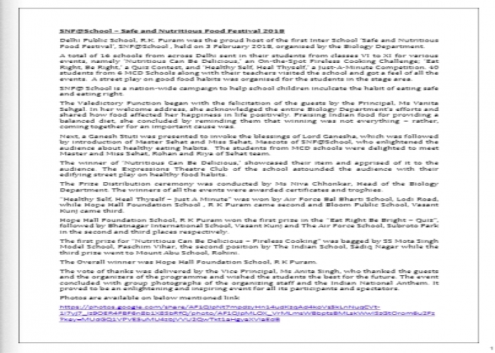 Report on SNF